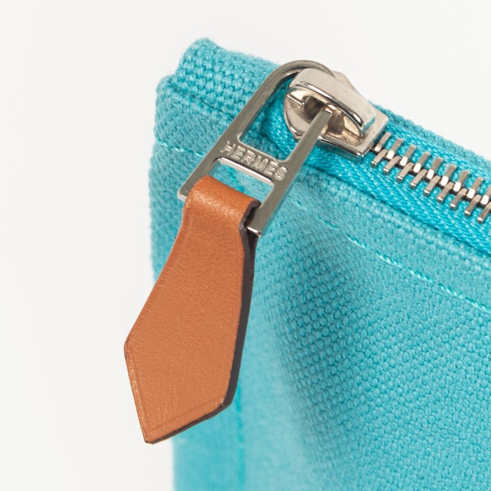 Hermes Flat Yachting GM Blue Logo Toile Pouch - Picture 7 of 11